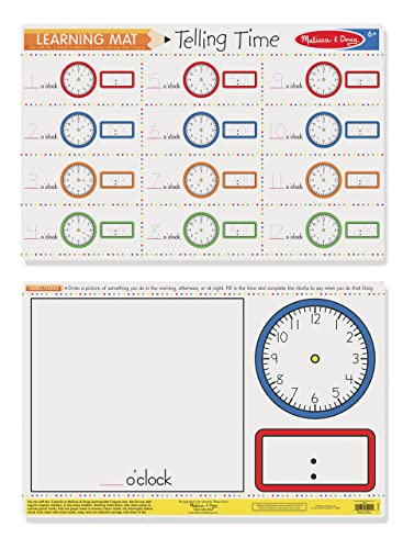 Melissa & Doug Telling Time Write-a-Mat
