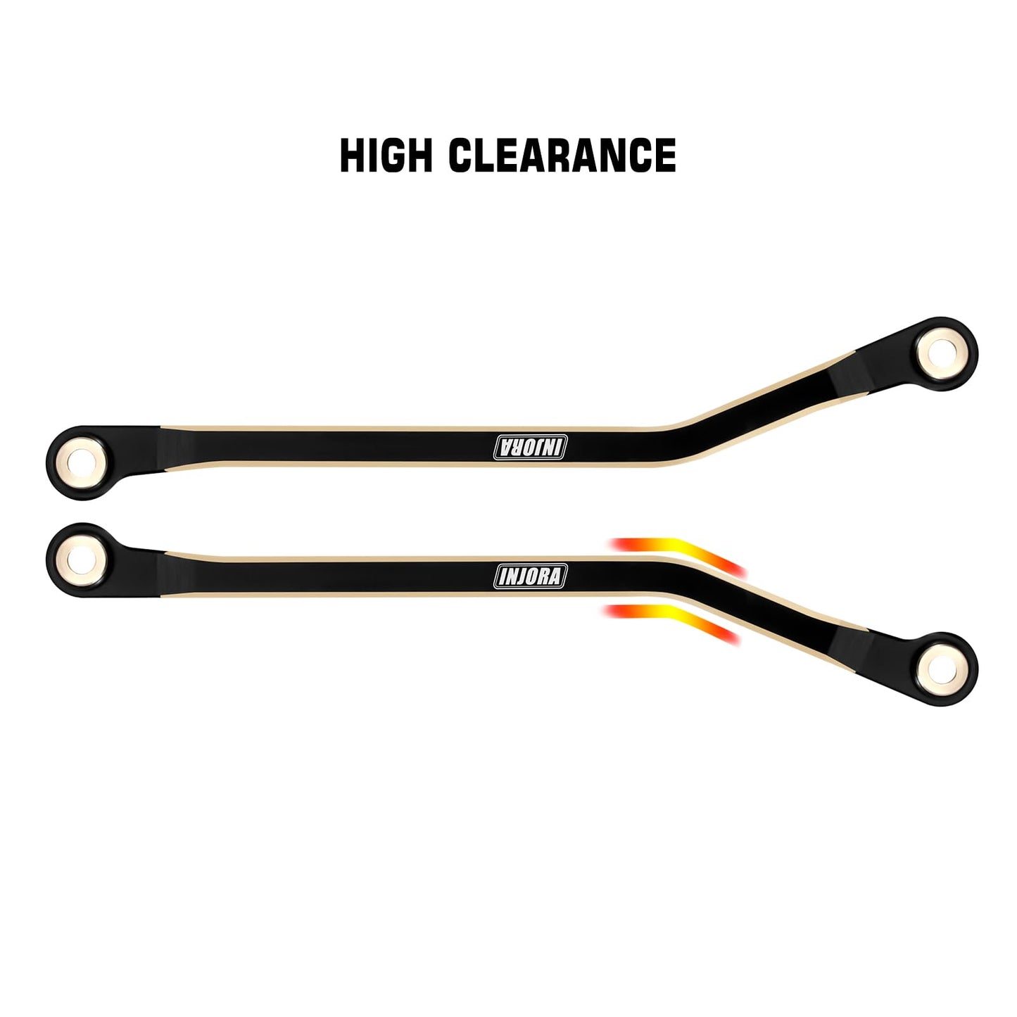Injora 46G Black Coating Brass High Clearance Links Set For Trx4M High Trail K10 F150 1/18 Rc Crawler Upgrade (4M-97Bk)