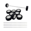 10PCS Small Toy Car Wheels 20mm Rubber Tire with 5PCS Shaft Round Axles for for DIY Model Toy RC Car Accessories (2X20MM)