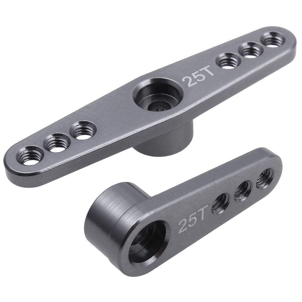 2-Pack Metal 25T Servo Horn Steering Arms M3 Thread for Futaba Savox Power HD HSP MG995 MG996 Servo Motor