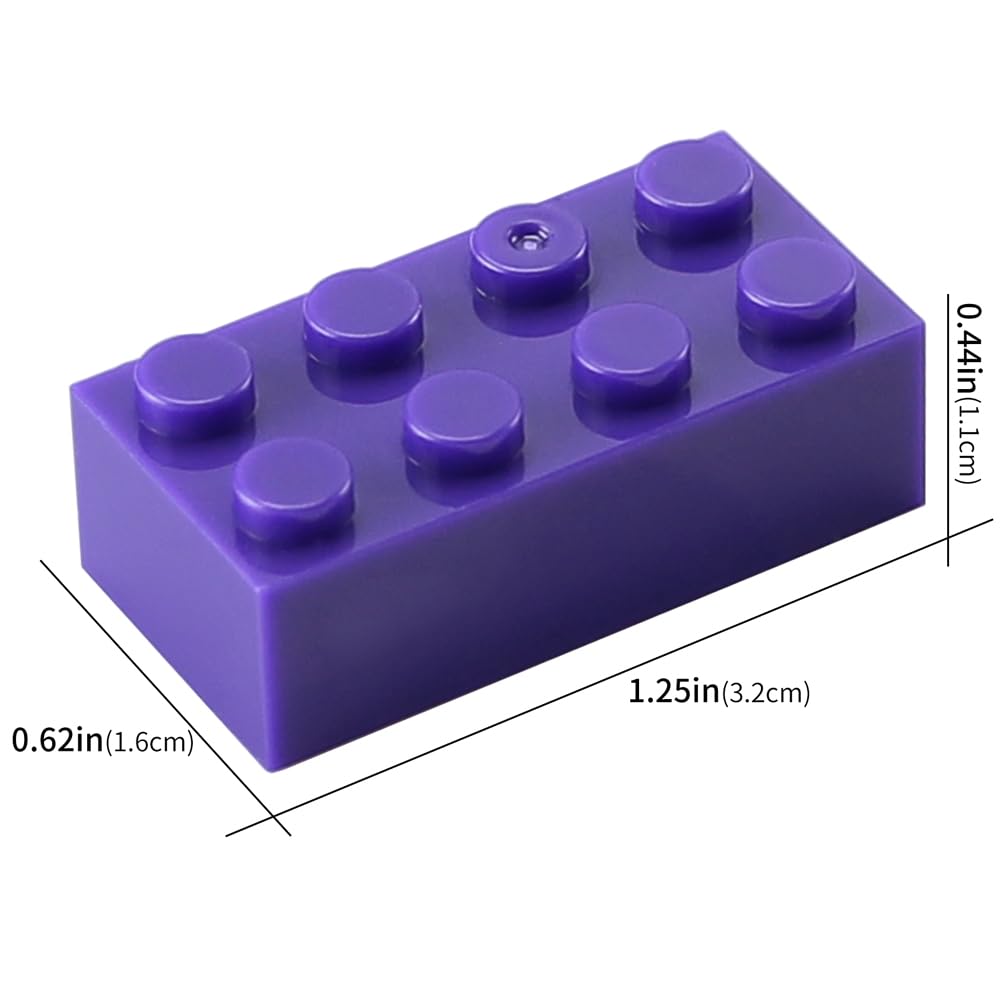 Feleph 100Pcs 2X4 Bricks Dark Purple Pieces Parts Classic Building Kit Creative Play Set Basic Blocks Toy Accessories Compatible With 3001 Major Brands