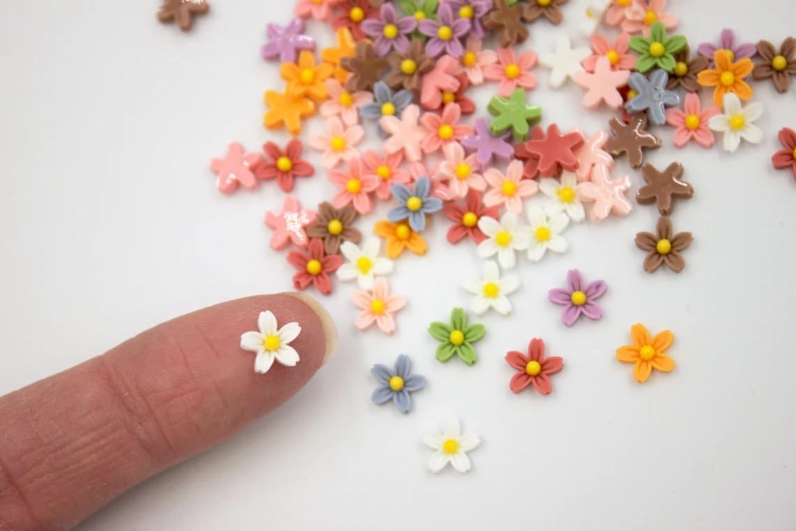 Micro Resin Daisy Blooms, Dollhouse Miniature Polyresin Flowers, Terrarium Fairy Garden Dolls Toy, Terrarium, Zen Garden, Fairy