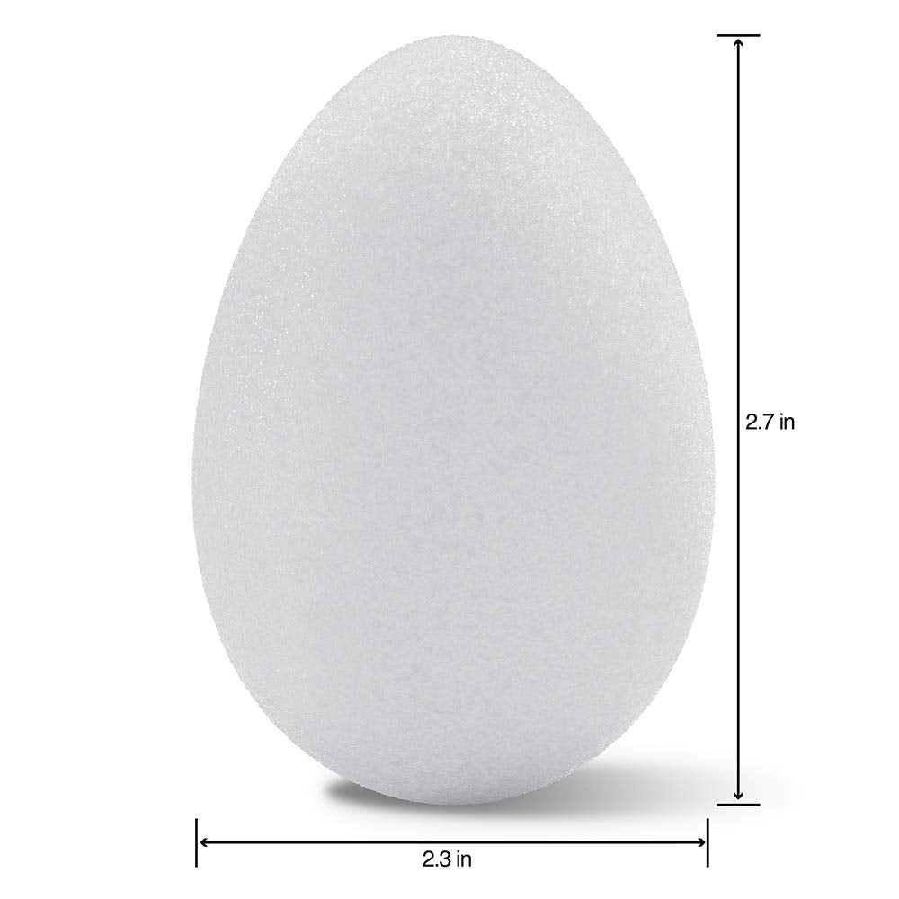 Floracraft Styrofoam Egg, 3-1/6 X 2-5/16 Inches, White, Pack Of 4