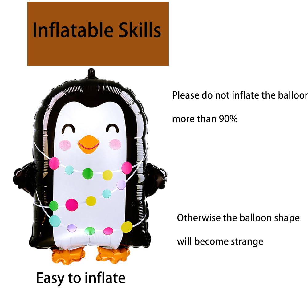 Hadckja Penguin Balloons Christmas Balloons Penguin Foil Balloons For Christmas-Themed Party Birthday Party Supplies Decorations