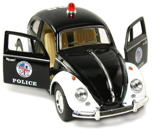 Kinsmart 5'' Classic Volkswage 1967 Beetle Police car 1:32 Scale (Black/White)