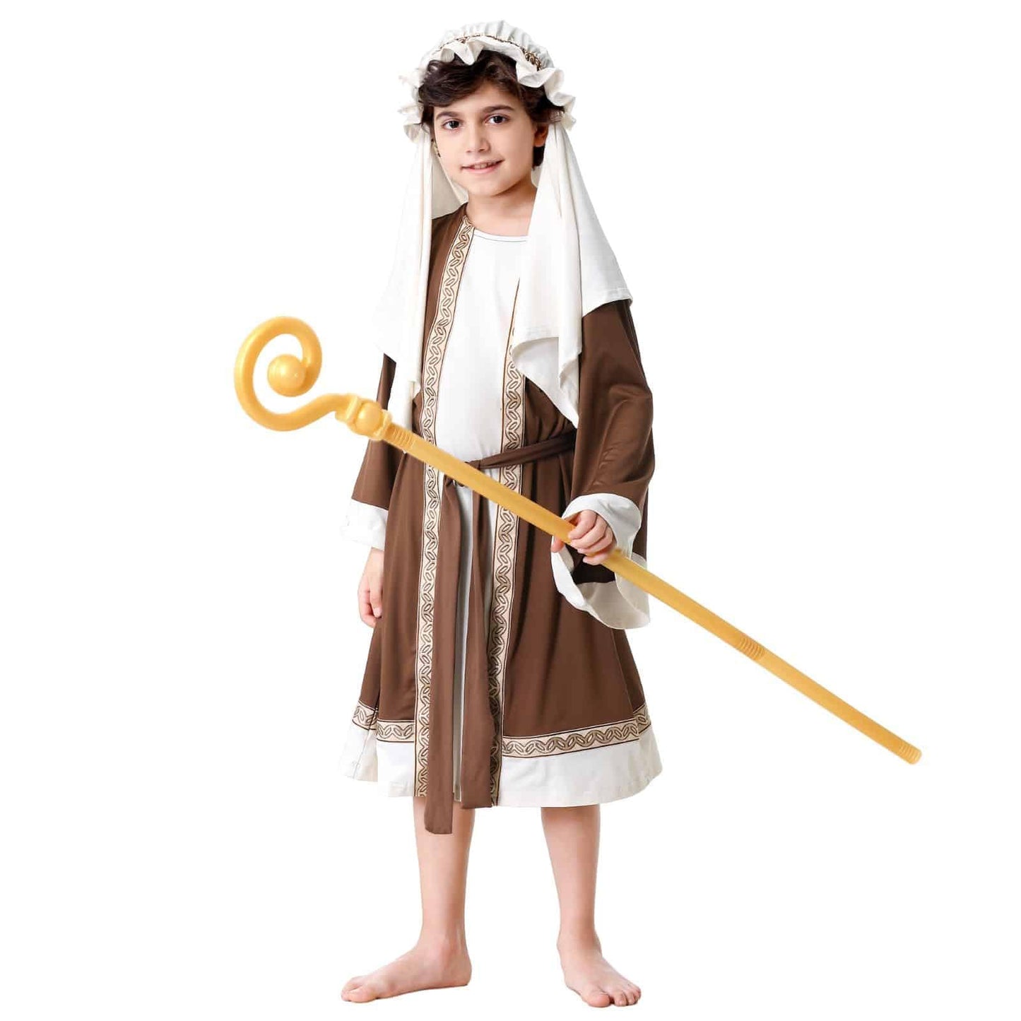 AGCOAH Joseph Costume for Kids,Saint Robe for Boys,Biblical Nativity Outfit,Sherherd Halloween Church Cosplay(47 INCH (5-6Y))