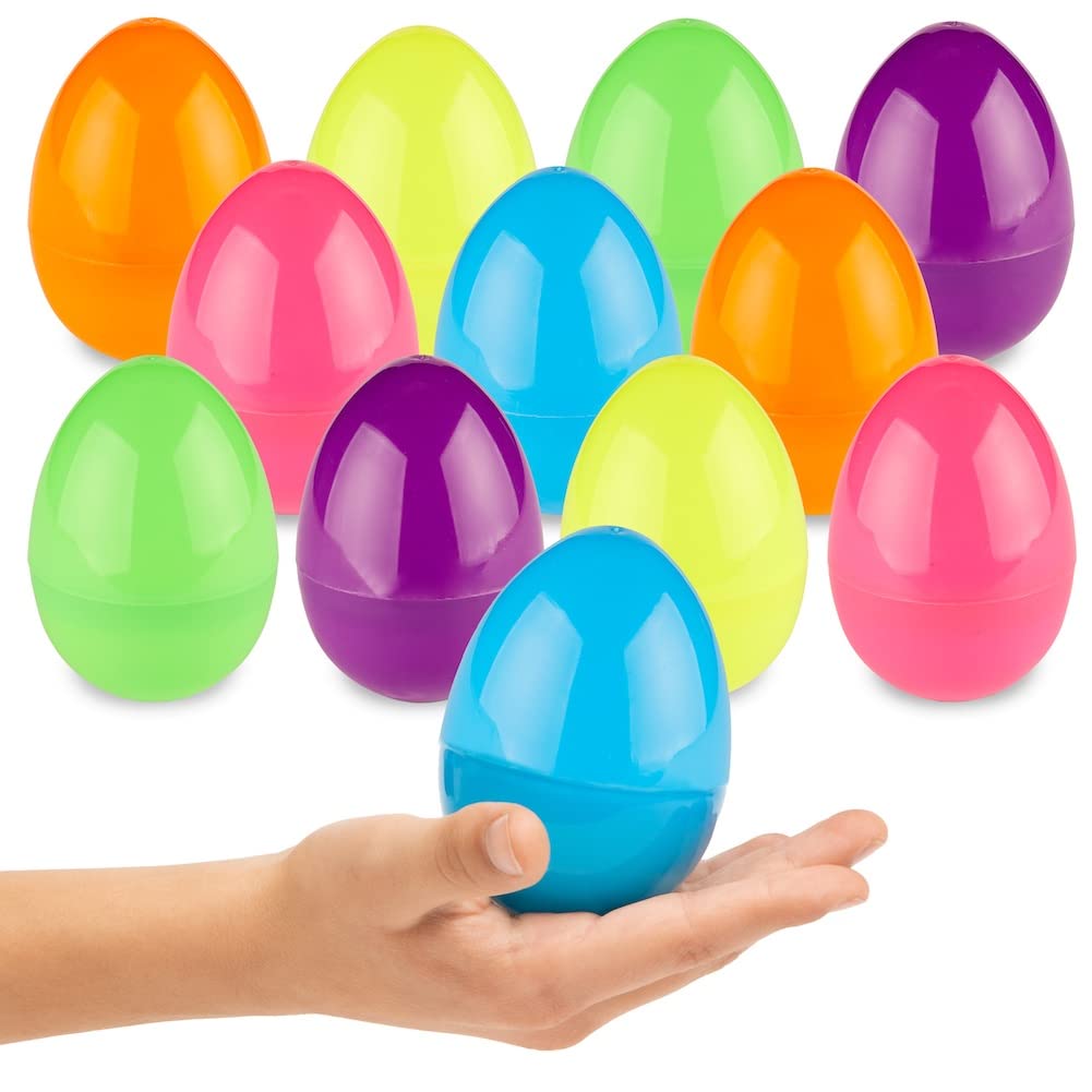 Prextex 3.5 Unfilled Easter Eggs Empty, 36 Pcs - Empty Plastic Eggs Fillable With Candy, Presents For Toy Basket - Easter Dec