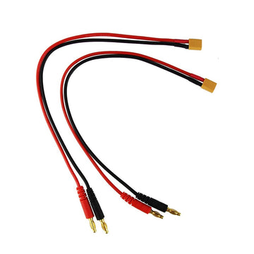 OliYin RC Battery Charge XT30 to 4.0mm Banana Plug 16AWG 30cm 11.8inch Cable Connector for RC Helicopter Quadcopter Lipo Battery