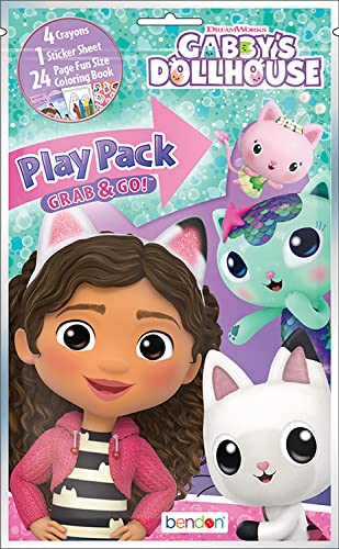 DreamWorks Gabbys Dollhouse Play Pack Party Favors - Bundle with 6 Gabbys Dollhouse Treat Bags with Coloring Book, Coloring Ut
