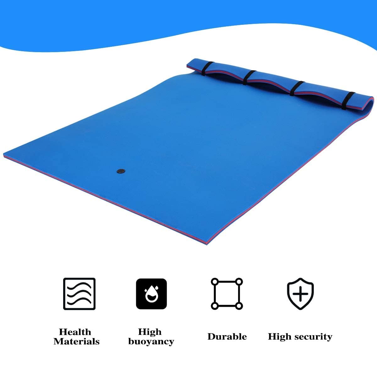 MarKnig 9 Ft Floating Mat, Lily Pad Floating Mat, Water Mat with 500Lbs Support Weight, Floating Pad for Lake, 3-Layer Tear-Resi