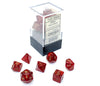 Chessex Dice Set - 10mm Glitter Red/Gold Polyhedral Dice Set - Dungeons and Dragons D&D DND TTRPG Dice - Includes 7 Dice - D4 D6