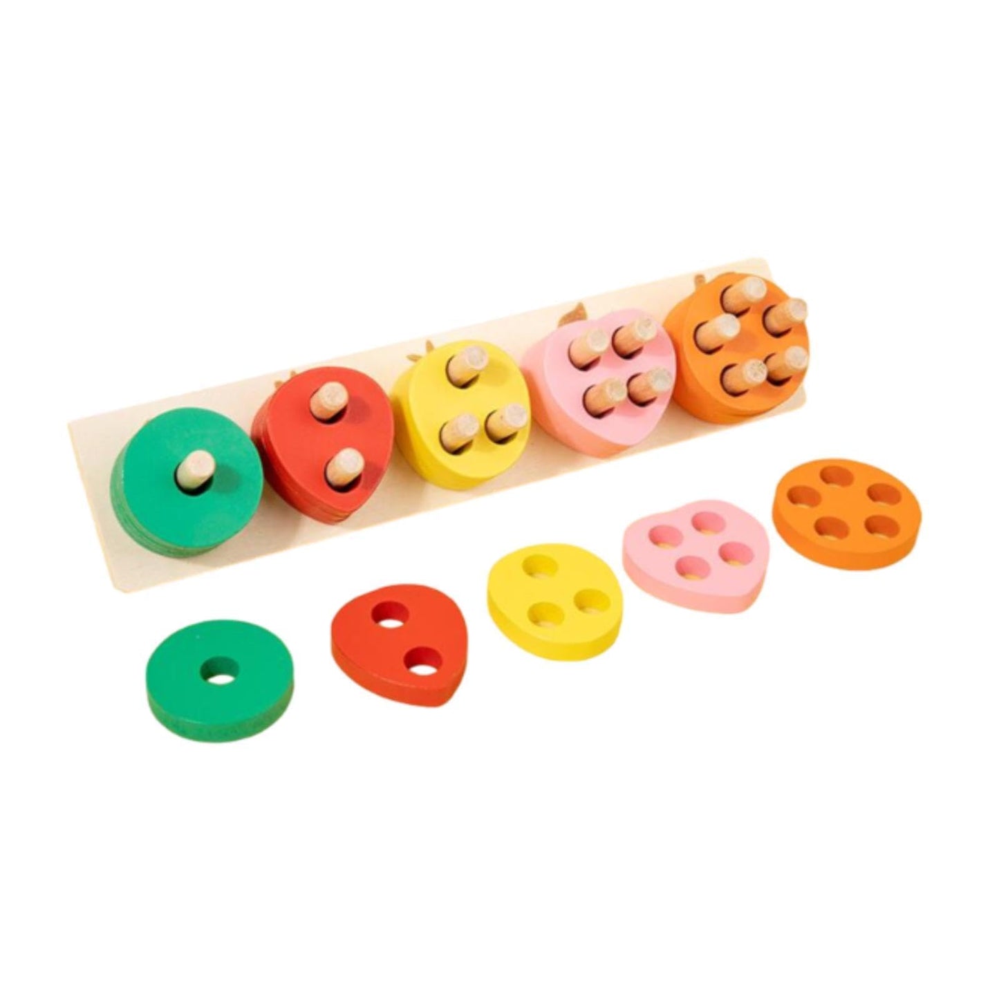 Atorse Wooden Shape Sorter Wood Sorting Stacking Toy For Baby Boys Girls 12+ Months Fruit B|Baby|Toys For Baby|Developmental Bab