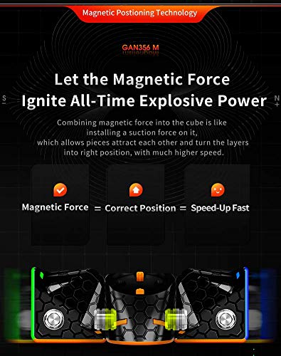 Bukefuno Gan 356 M Standard Version 3X3 Magnetic Speed Magic Cube Stickerless Gan356 M With Extra Ges 3X3X3 Speed Puzzle Cube Ga