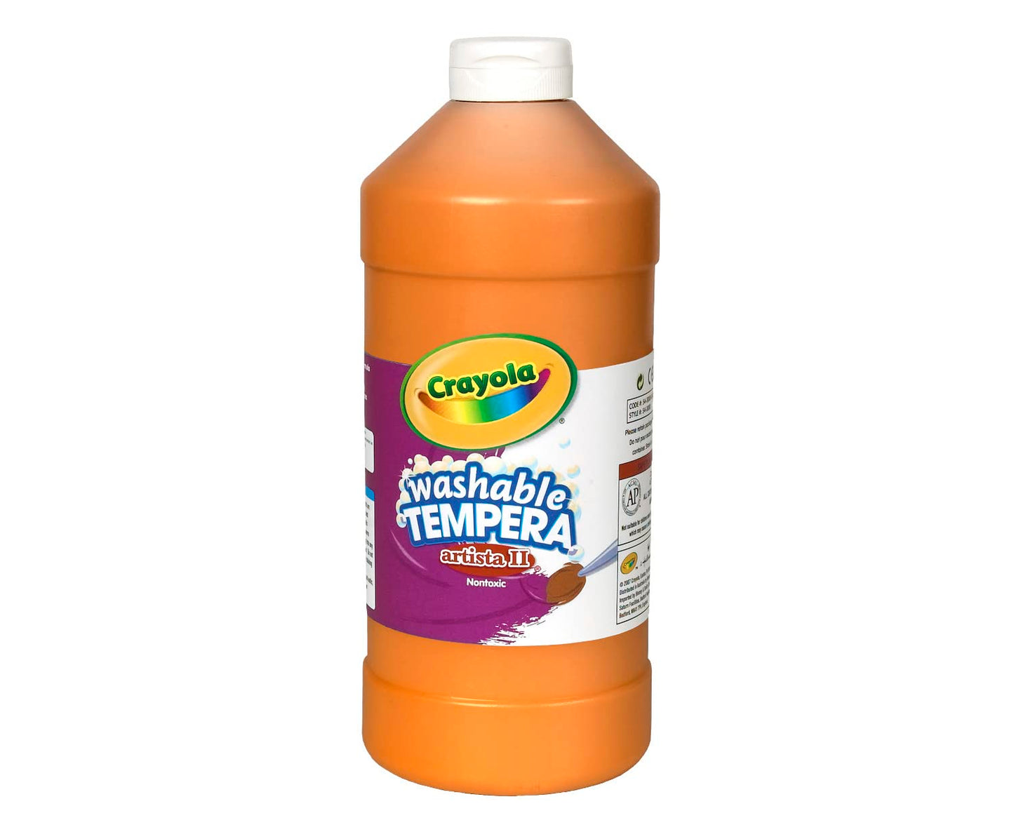 Crayola Washable Tempera Paint For Kids, Orange Paint, Classroom Supplies, Non-Toxic, 32 Oz Squeeze Bottle