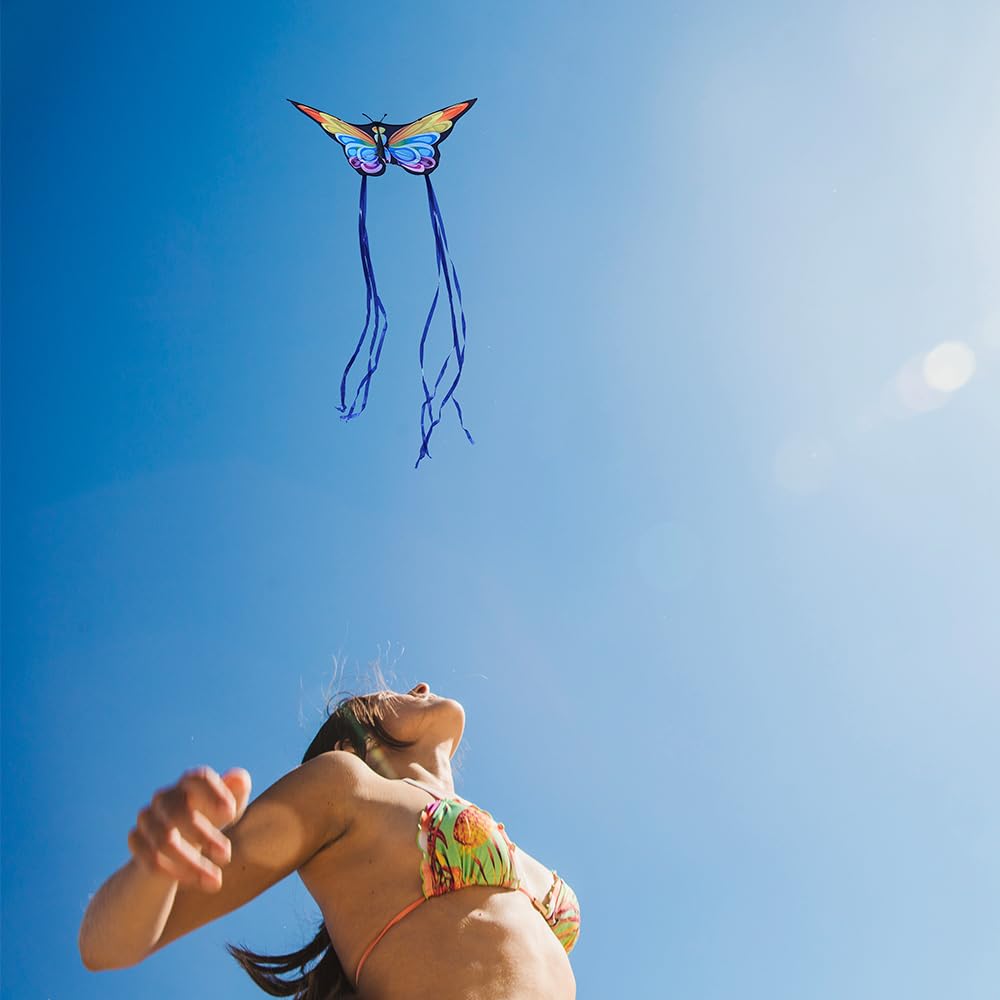 Doinfly Butterflys For Kids, Beautiful Kite Easy To Fly For Beginners With 328 Ft Line & Line Winder, Easy To Fly For Beach Trip