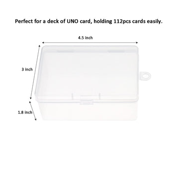 4Pcs Plastic Uno Card Case Box Holder Designed For 112Pcs Classic Mattel Uno Card Game, High Capacity Playing Card Case Box Storage (No Cards)