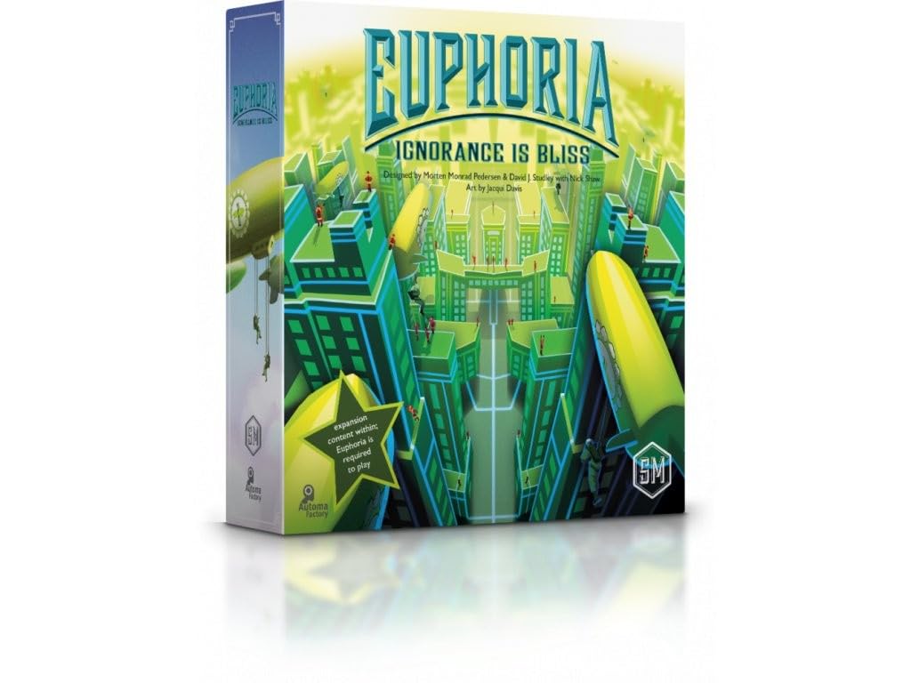 Stonemaier Games: Euphoria: Ignorance is Bliss Expansion | Add to Euphoria: Build a Better Dystopia (Base Game) | New Solo Mode,