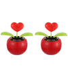Besportble 2Pcs Solar Dancing Figurines Solar Powered Dancing Flower Heart Swinging Dancer Toy For Car Dashboard Office Desk Dec