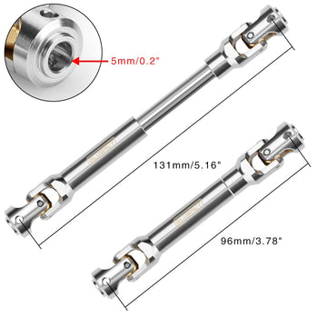 Epinon Rc Drive Shaft Stainless Steel Driveshaft For 1/10 Rc Crawler Car Trx4 Axial Scx10 Upgrade Parts(96-131Mm)