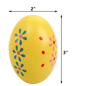 Peohud 24 Pack Wooden Egg Shakers - Multicolor Musical Instruments for Kids, Toddler Music Learning Toys