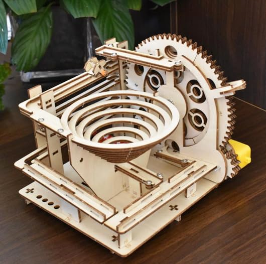 3D Puzzle Marble Run For Adults Stem Projects For Kids Wooden Engineering Puzzle Kit Science Project Kits Wood Mechanical Building Puzzles Diy Mode Kits