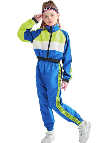 Lolanta Girls Hip Hop Clothes, Kids Dance Clothing Set, Modern Jazz Team Performance Costume, Girls Dance Wear Sets(13-14, Dark