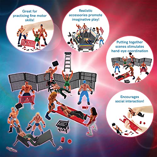 Toyvelt Wwe Ring Playset With 32-Piece Wrestling Action Figures For Boys 8-12 Playset, Safe And Durable Wwe Toys, Comes With Wrestling Ring, Realistic Action Figures