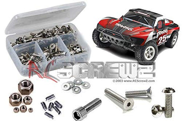 RC Screwz Traxxas Slash 2WD RTR Stainless Steel Screw Kit - One Size, Silver, Model TRA033