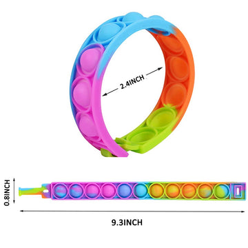 12 Pcs Pop Bracelet Bubble Fidget Sensory Toys For Party Favors, Hand Finger Wristband Bulk For Classroom Prizes, Easter Egg Basket Stuffers Goodie Bag Stuffers Christmas Valentine Gift For Kid