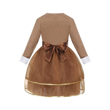 Yolsun Halloween Deer Costume For Girls Christmas Reindeer Princess Dress Fancy Party Outfit