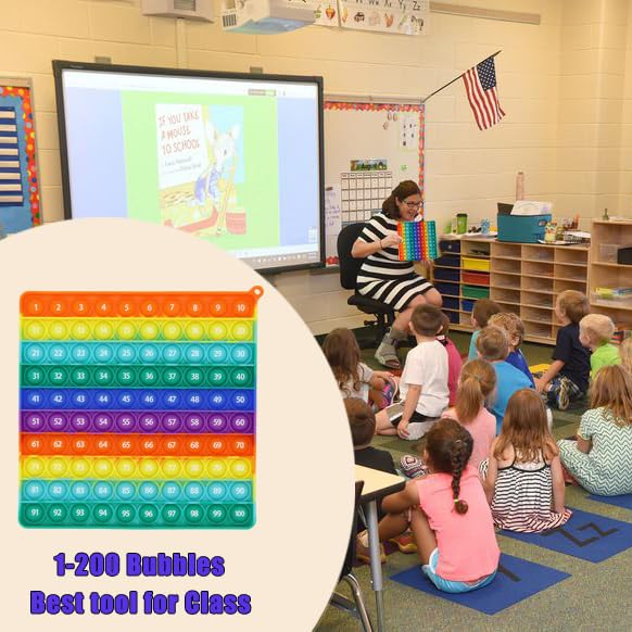 PETBSNVB Large Multicolored Pop It Sensory Toy - Double-Sided Stitch Counters for Knitting and Crocheting, Ideal Educational Gift