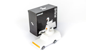 Candycar Wooden Diecast Collection - White Swan Wagon, Premium Handcrafted Beech Wood Toy Car