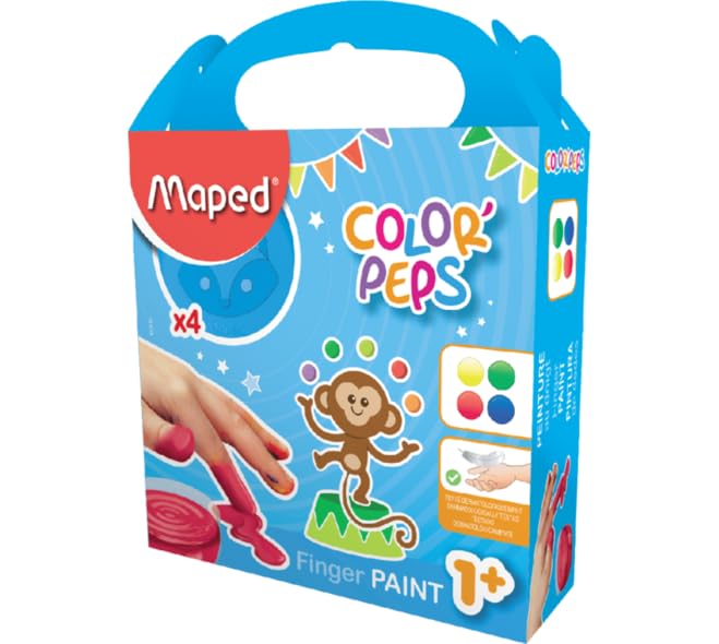 Maped - First Finger Paint - 4 Vivid Colors - Safe for Children