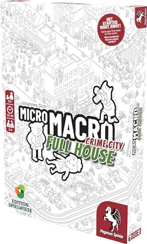 Pegasus Spiele MicroMacro: Crime City - Board Game for 1-4 Players, 15-45 Min Gameplay, Cardboard, Multicolor, Ages 12+