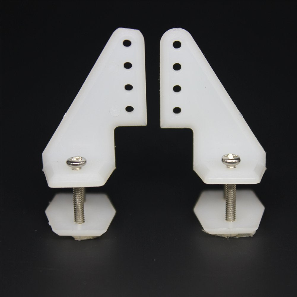 10 Sets Nylon Standard Control Horns W13xL18xH25mm 4 Holes with Screw for RC Airplane Parts KT Model Replacement