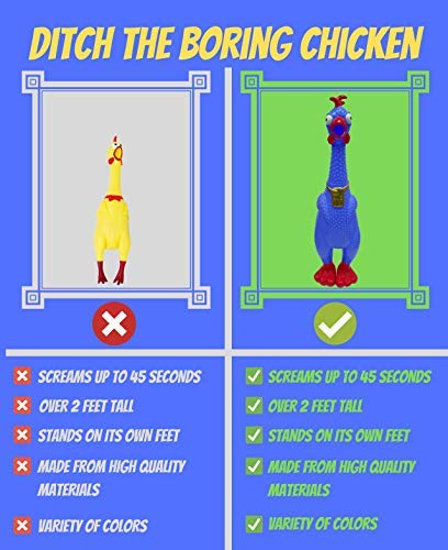 Animolds Hug Me Giant Rubber Chicken- Huge Stress Relief Screaming Chicken Toy | Screams Up to 45 Seconds- Novelty Gag and Prank Toys | Funny Toys Gifts for Christmas Stocking Stuffers for Kids mature-themed