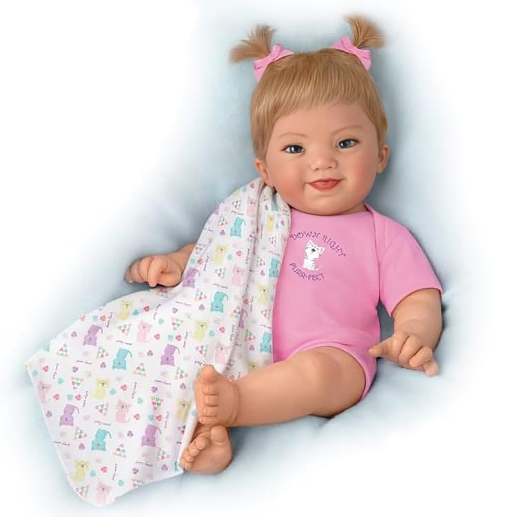 The Ashton-Drake Galleries Down Right Purr-Fect Down Syndrome Awareness Lifelike So Truly Real Baby Girl Doll Weighted Fully Pos