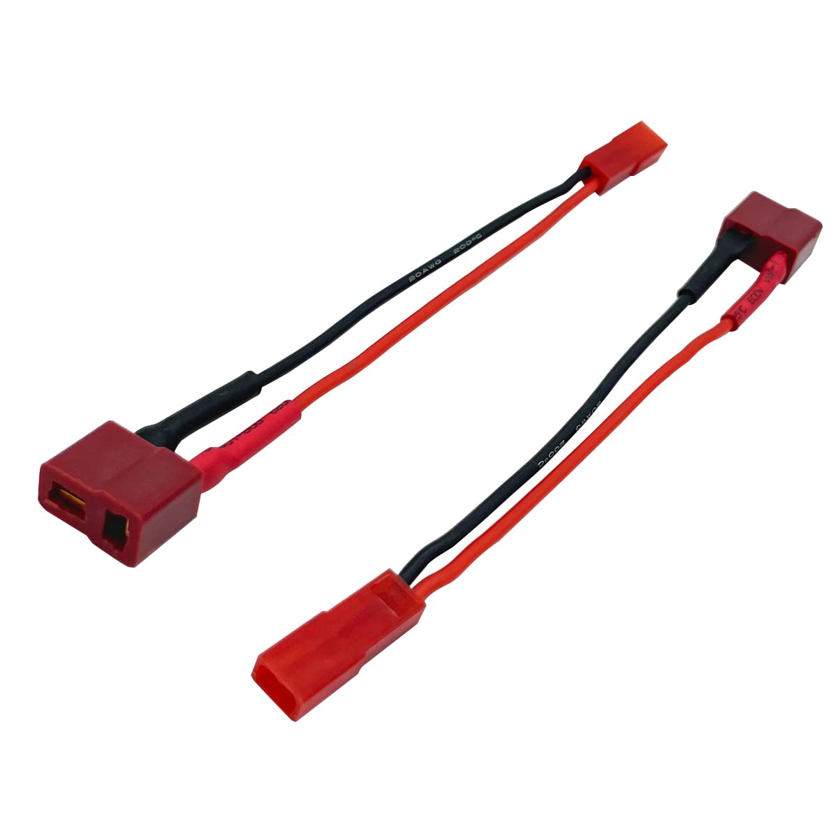 2Pairs T Plug to JST Connector Male Female with 20AWG 10cm Silicone Cable Wire Adapter for RC FPV ESC Speed Controller Lipo Batt