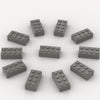 500 Piece Dark Gray Bricks Bulk, Gray 2X4 Building Bricks Flat, Compatible With Lego Parts And Pieces: 2X4 Dark Grey Bricks(Colo
