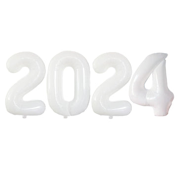 Goer 2023 Foil Number Balloons For 2023 New Year Eve Festival Party Supplies Graduation Decorations (White,32 Inch)