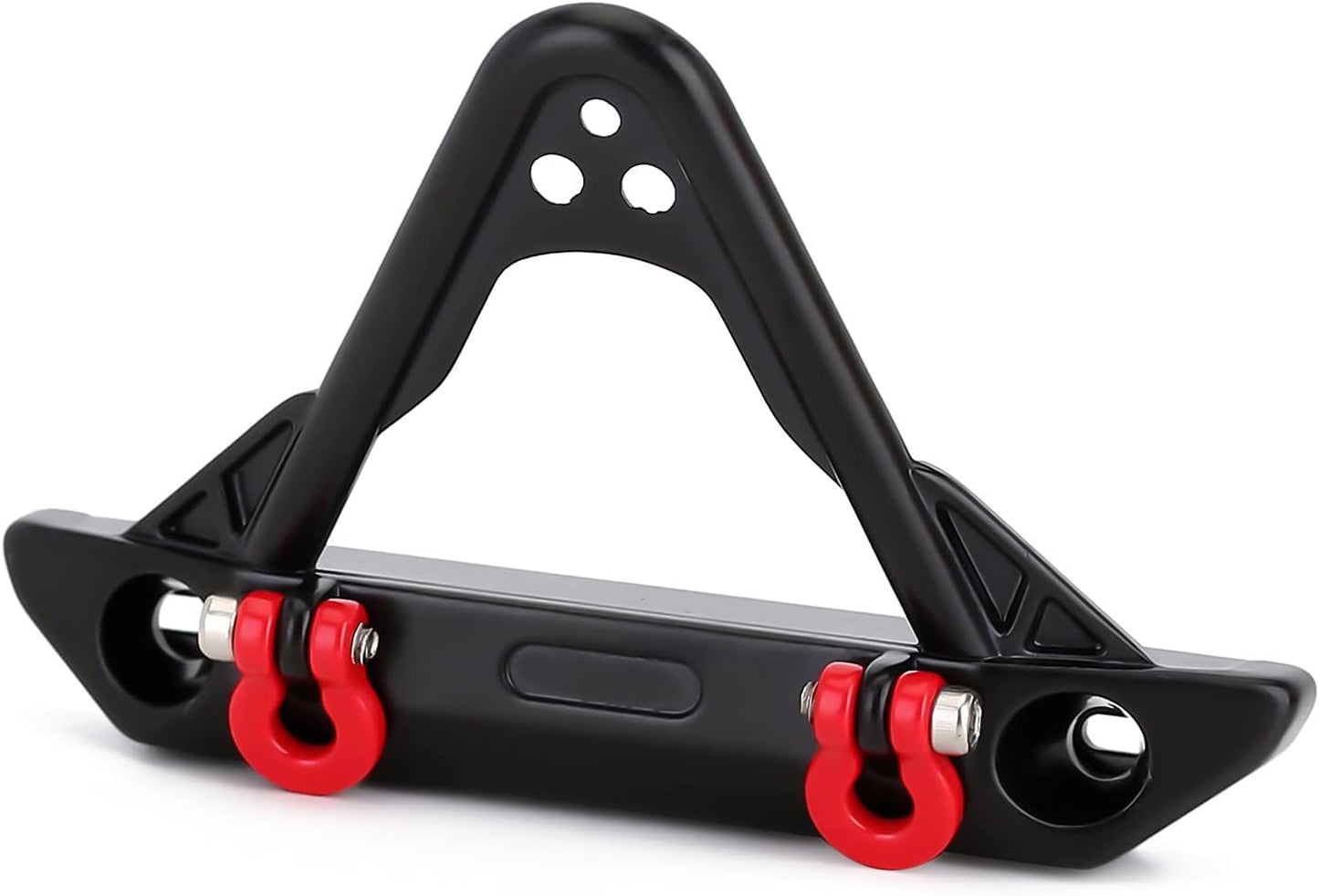 INJORA RC Front Bumper 1/24 Metal Bumper with Lights for SCX24 Gladiator Bronco JLU Deadbolt C10 B17 Axial Upgrade Parts(A)