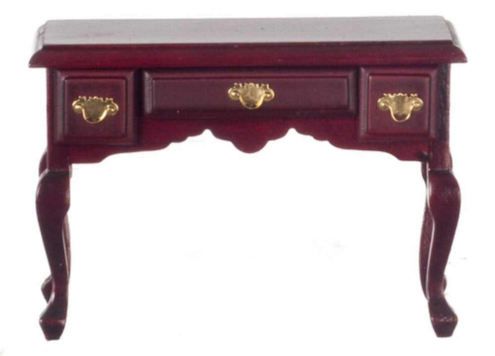 Melody Jane Dolls Houses Mahogany Writing Desk Secretary Table Miniature 1:12 Study Furniture