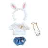 Niannyyhouse 7.8In/20Cm Plush Doll Clothes Rabbit Headdress Pants Backpack Carrot Sweater Stuffed Figures Toys Accessories
