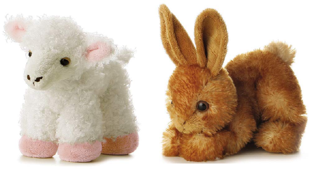 Aurora Plush 8' Mini Flopsies Bundle, Bitty Bunny & Lana Lamb, Brown