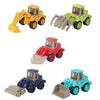 Pluspoint 5Pc Construction Vehicles Friction Powered Complete Set Roller Bulldozer Wood Grab Excavator Digger Farm Tractor Prete