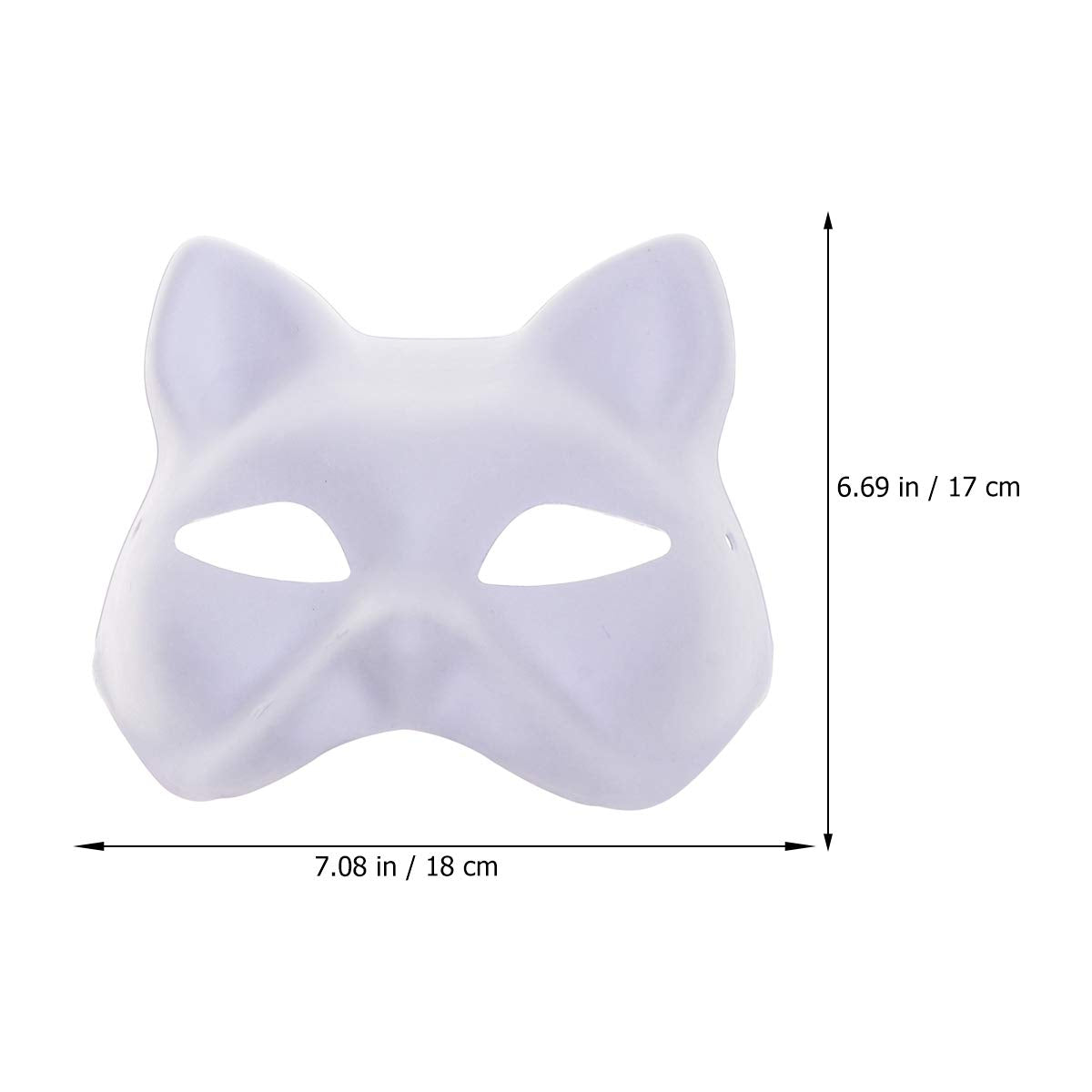 XYBHRC Cat Mask, 3PCS Therian Masks White Cat Masks Blank DIY Halloween Mask Animal Half Facemasks Masquerade Cosplay Party