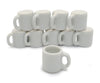 ChangThai Design White Cup 10 Pieces Tiny Tableware - Miniature Cup Mug Plate Bowl Tableware Crockery Cutlery Kitchen Utensils