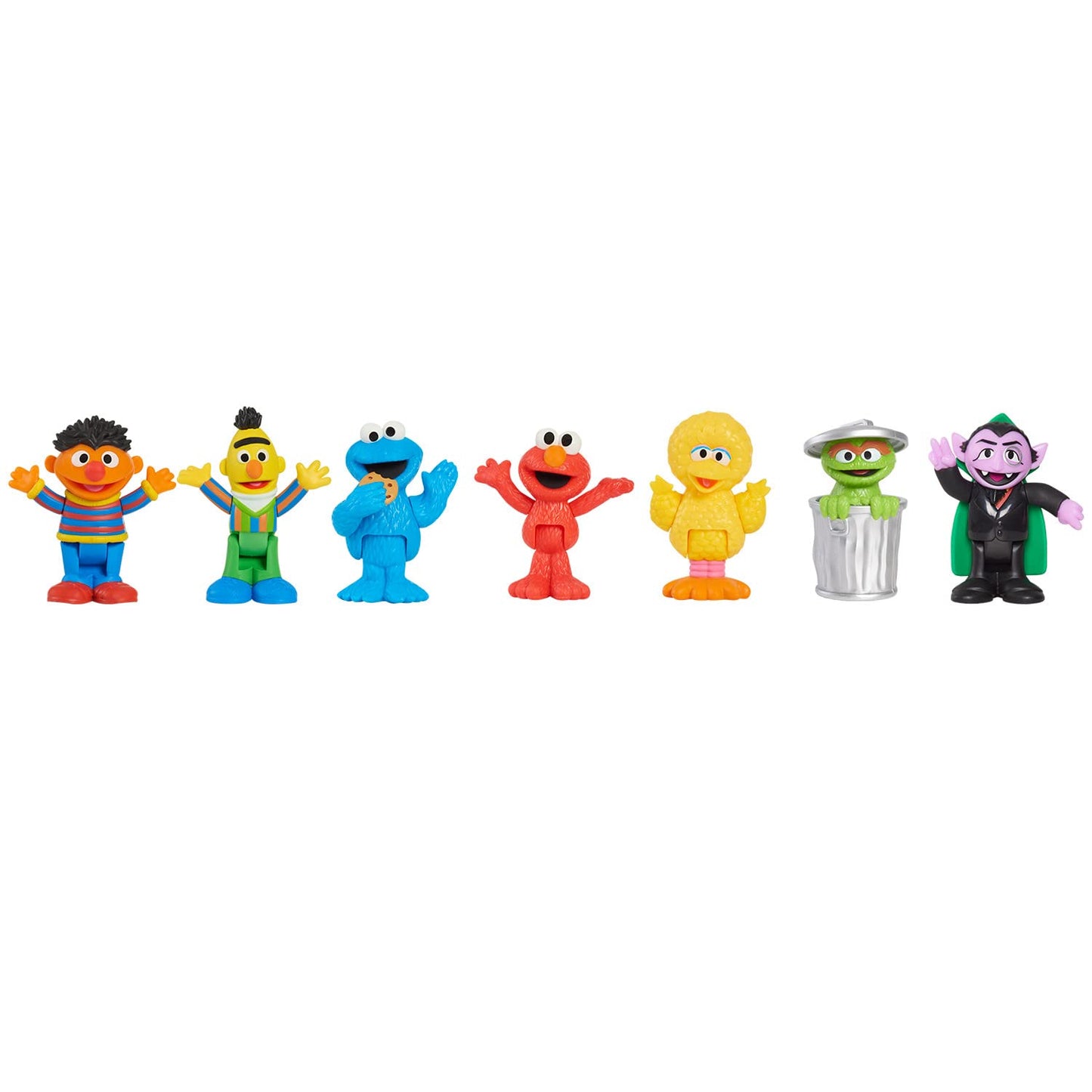 Just Play Sesame Street Neighborhood Friends 7-Piece Figurines, Multi-Color, Small, Plastic, Model 57676, Kids Toys Ages 2 Up