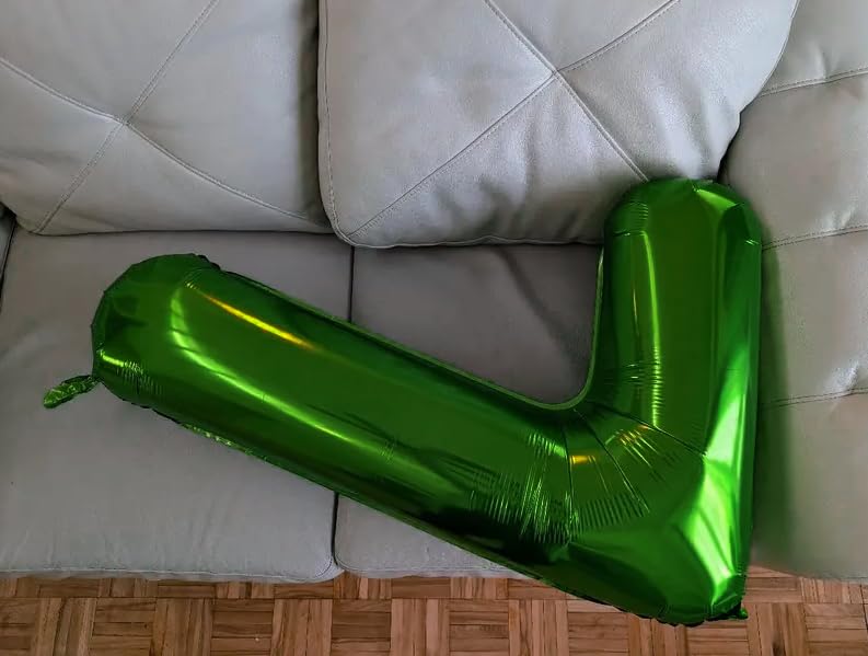 Green Number 7 Balloon 40 Inch, 7 Balloon Number, 7Th Birthday Decorations, Green Party Supplies For Boys Girls