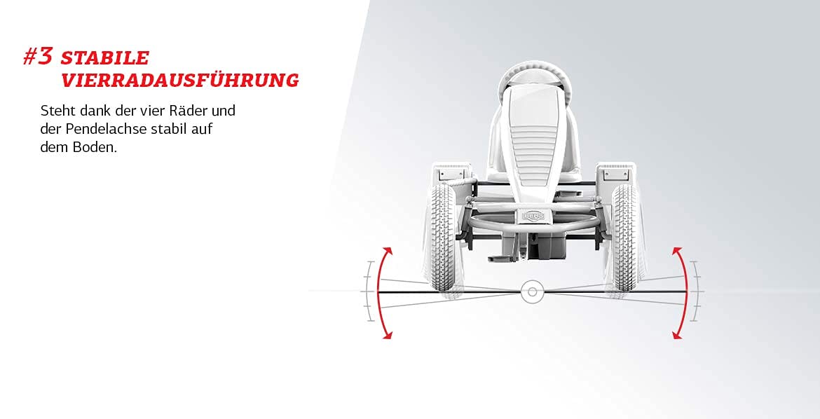 BERG Pedal Kart with XL Frame B.Super Yellow BFR-3 | Childrens Vehicle, Pedal car with Adjustable seat, with Freewheel, Childre